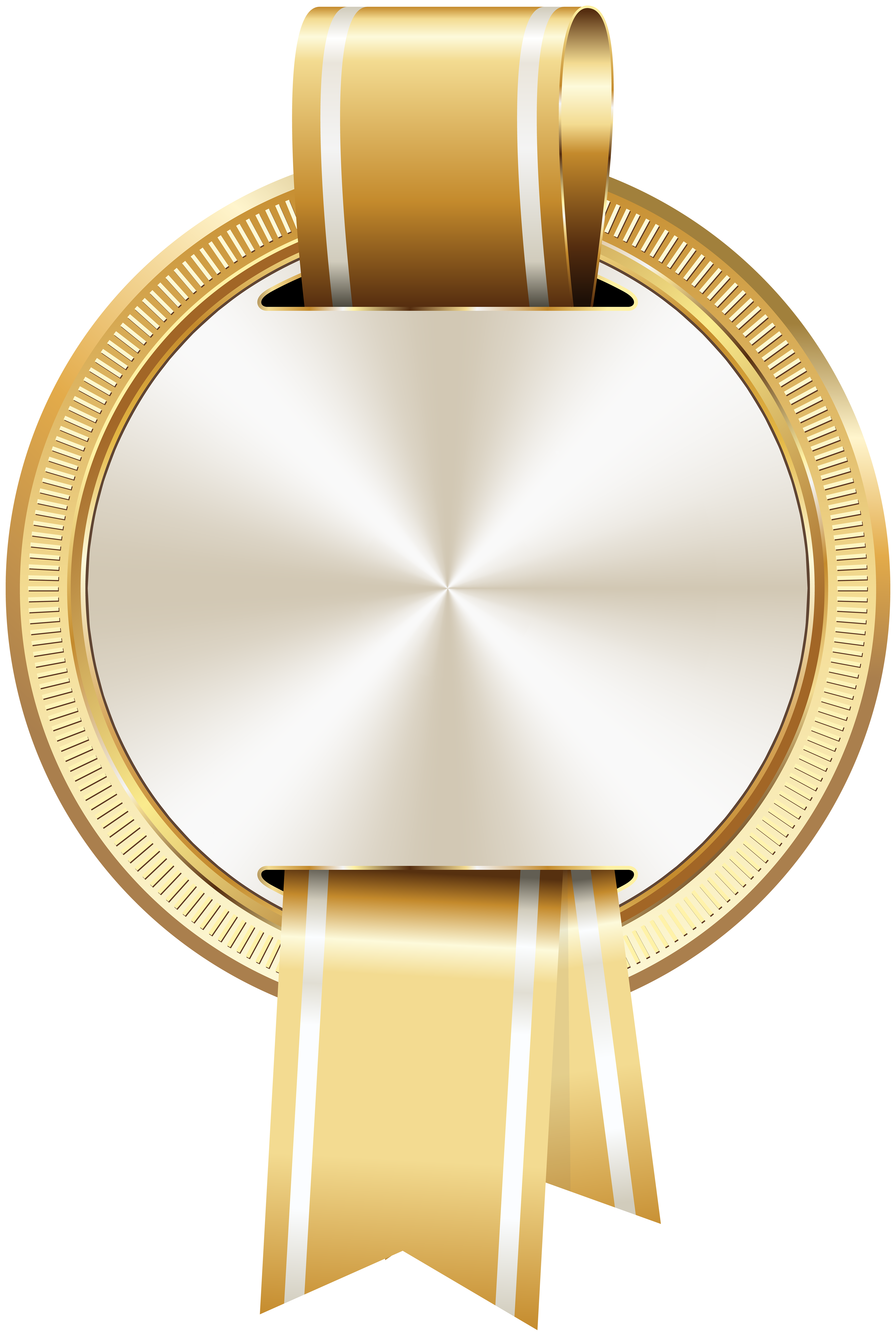 Seal Badge Gold White PNG Clip Art Image.