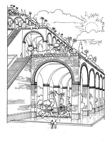 Hanging Gardens Of Babylon coloring page.