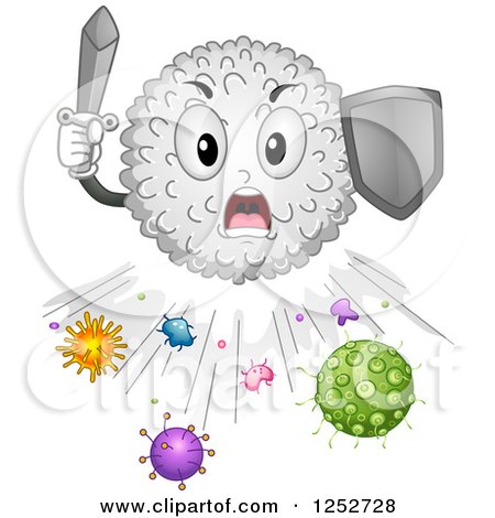 Clipart Grinning White Blood Cell.