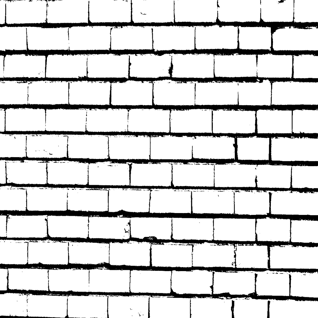 Brick Wall in Black and White Textures (PNG).