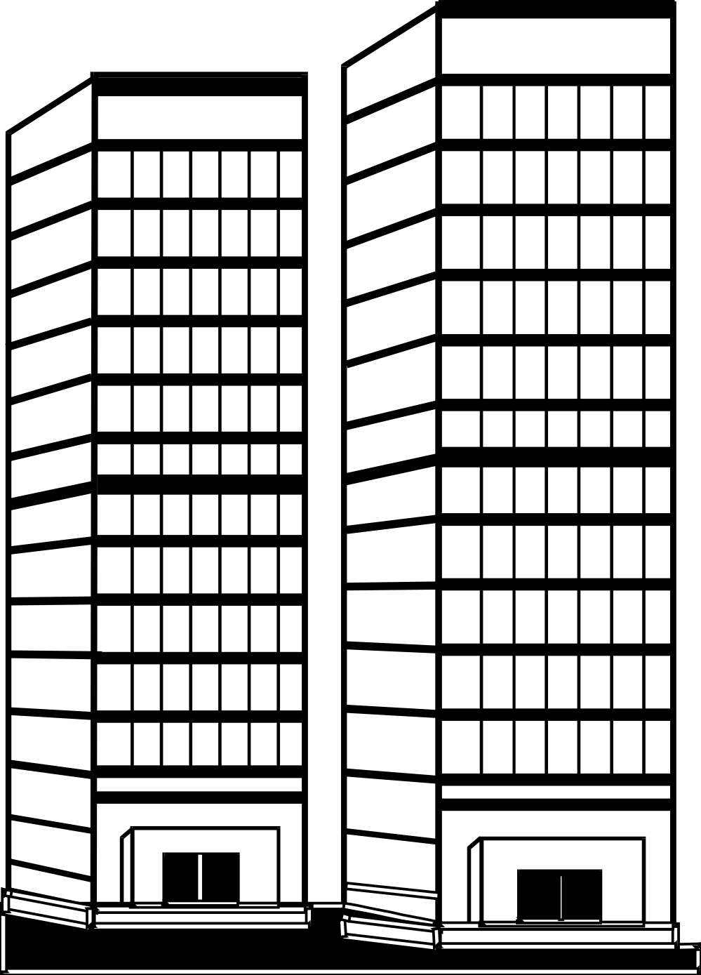 Black And White Building Clipart.