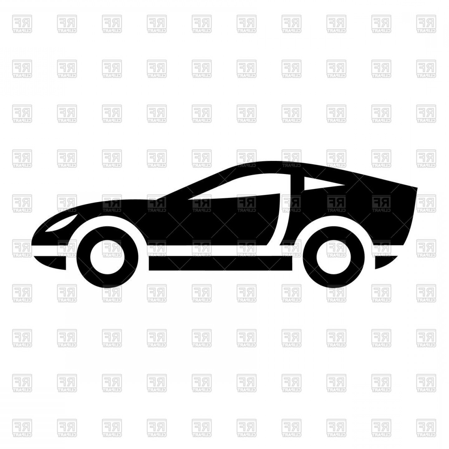 Black Icon Of Sport Car On White Background Vector Clipart.
