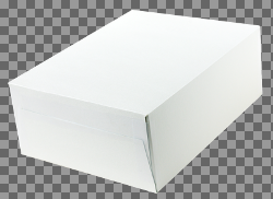 White Cardboard Box on Transparent background.
