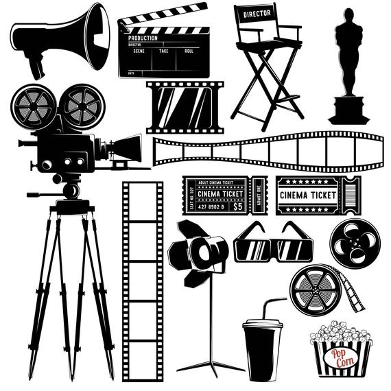 Cinema,Movie,Film,Countdown,Oscar,Popcorn,Clapboard,Strip.