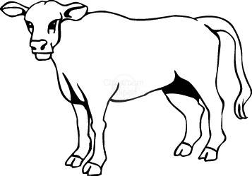 Black and white cow clipart.