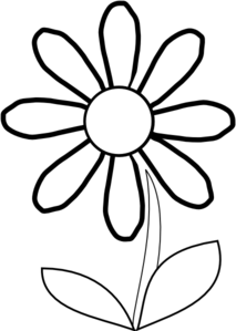White Daisy With Stem Clip Art at Clker.com.