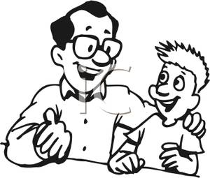 Father And Son Clipart Black And White.
