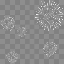 White Fireworks PNG Images.