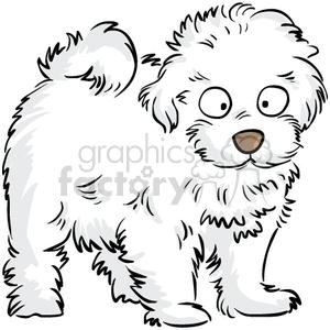 Fluffy white puppy clipart. Royalty.
