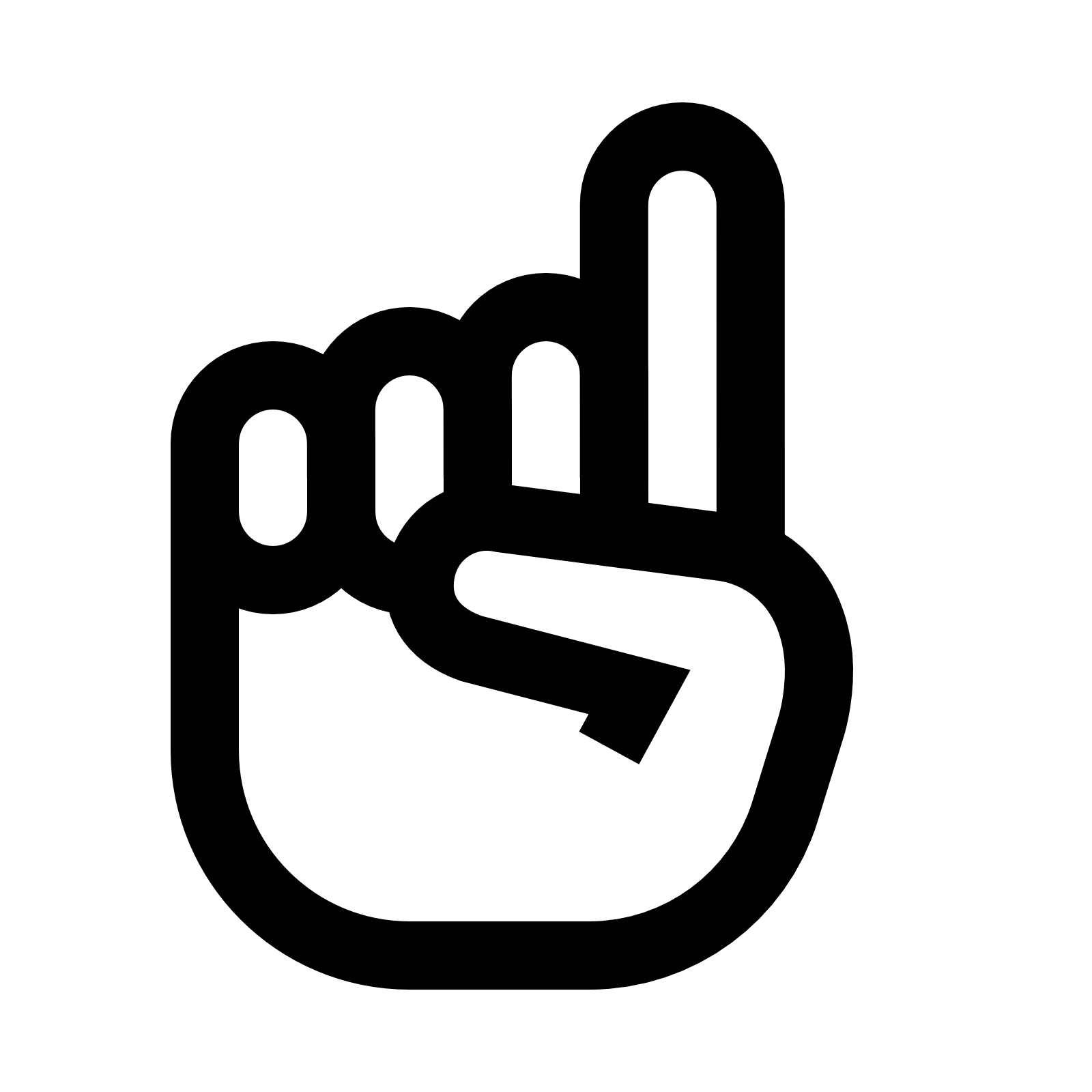 One clipart foam finger, One foam finger Transparent FREE.