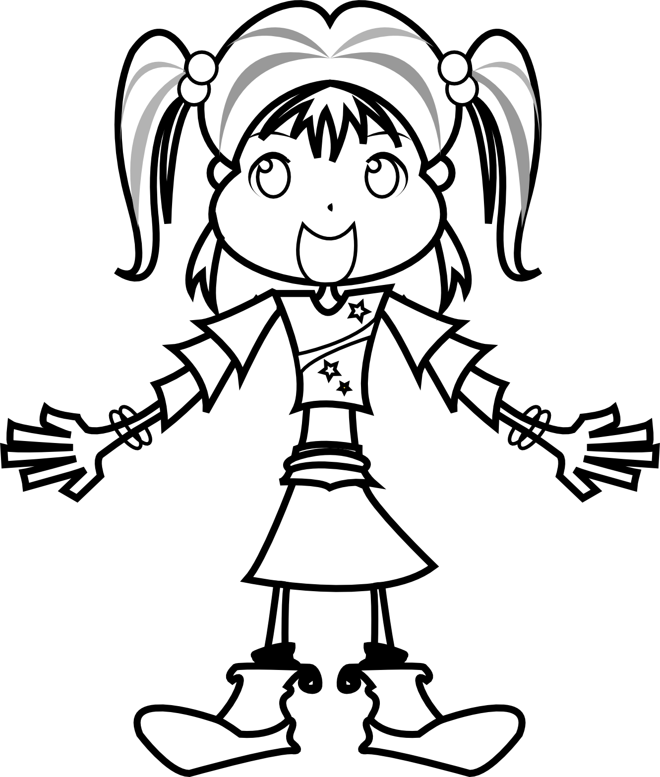 Girl Clip Art Black And White.