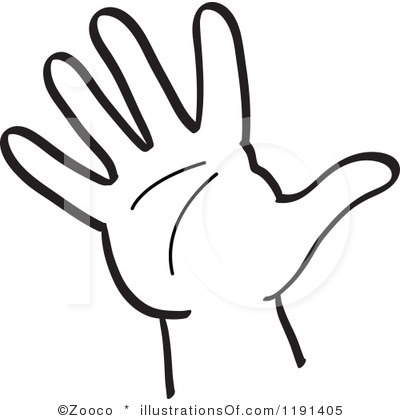 Black And White Hand Clipart.