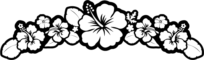 Hibiscus Black And White Clipart.