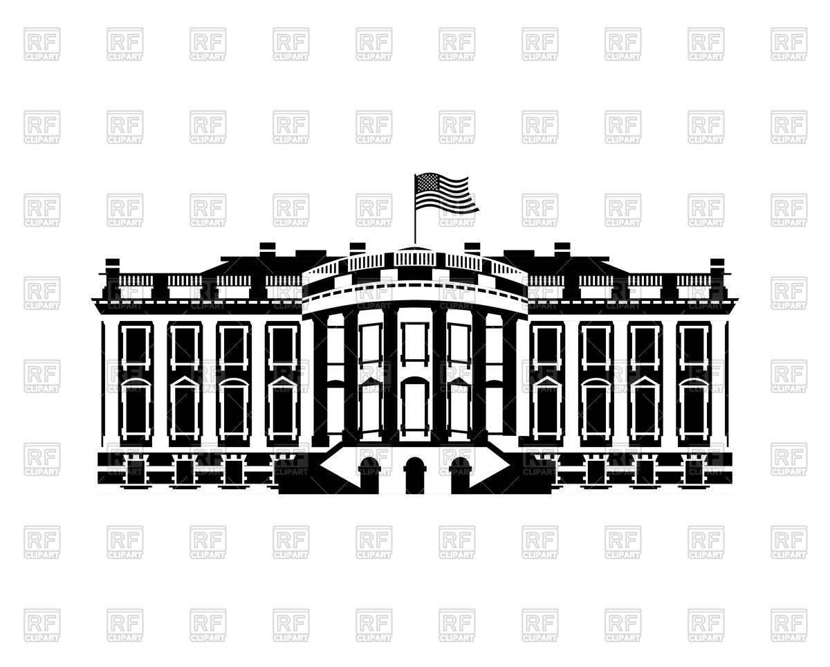 US White House icon. American government. Stock Vector Image.