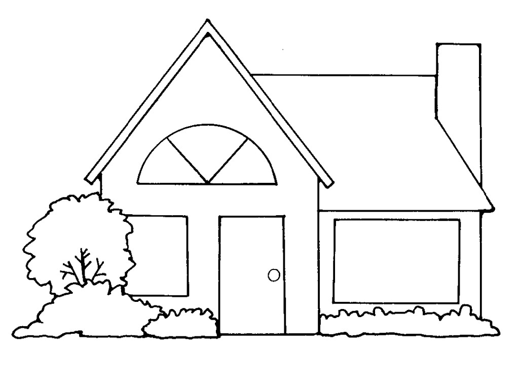 House Black And White Clipart.