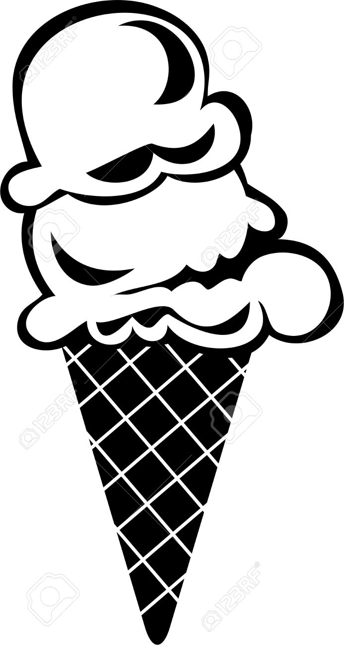 Clipart black and white ice cream 1 » Clipart Station.