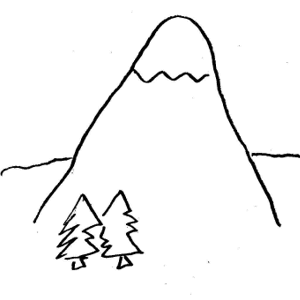 Mountain Black And White Clipart.