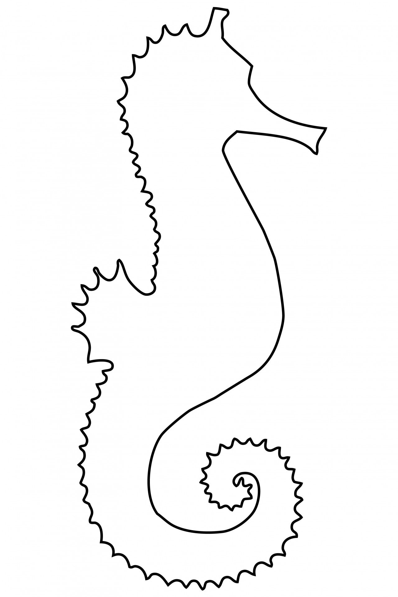 Seahorse Outline Clipart.