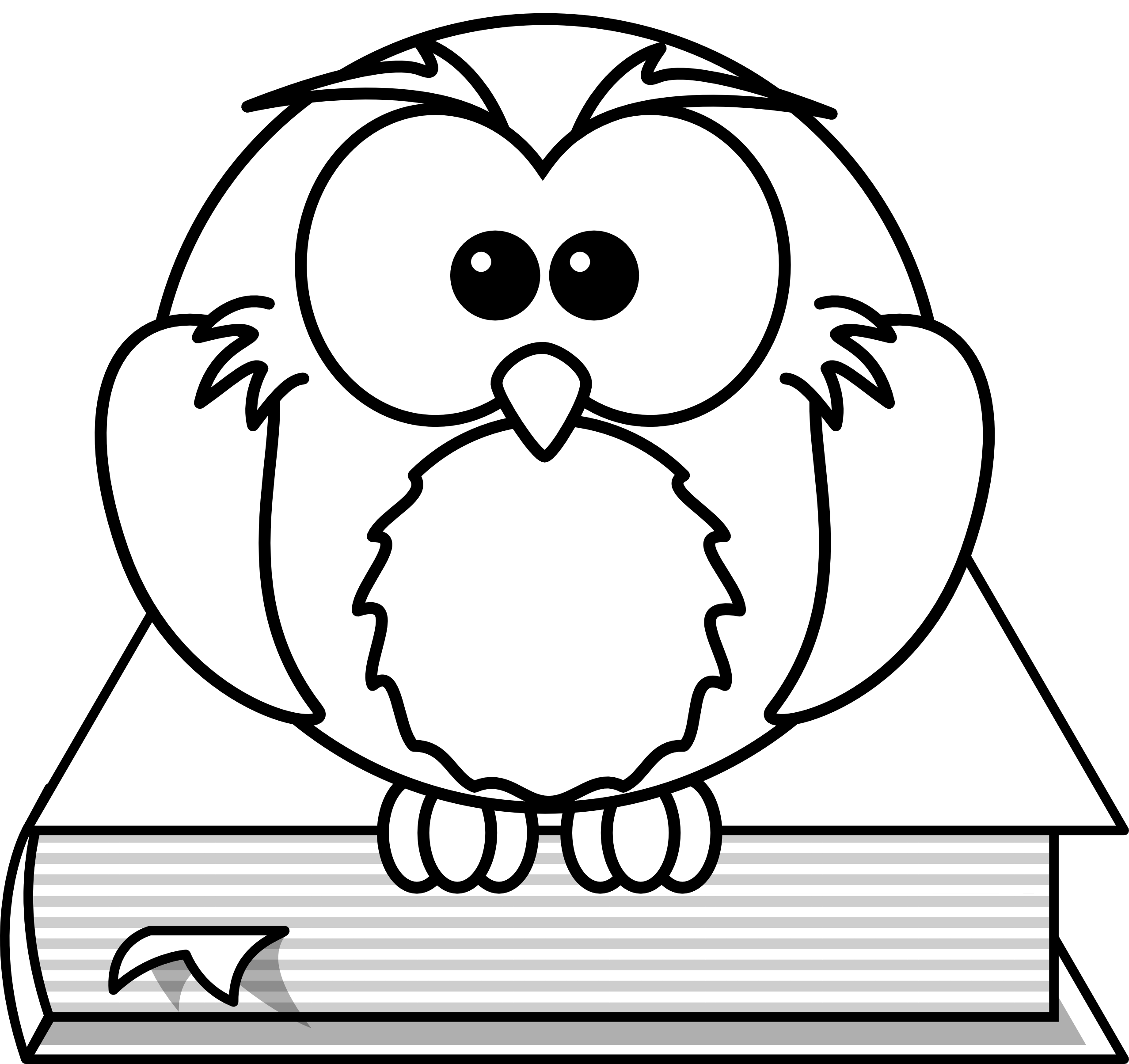 Free Black And White Cartoon Owls, Download Free Clip Art.