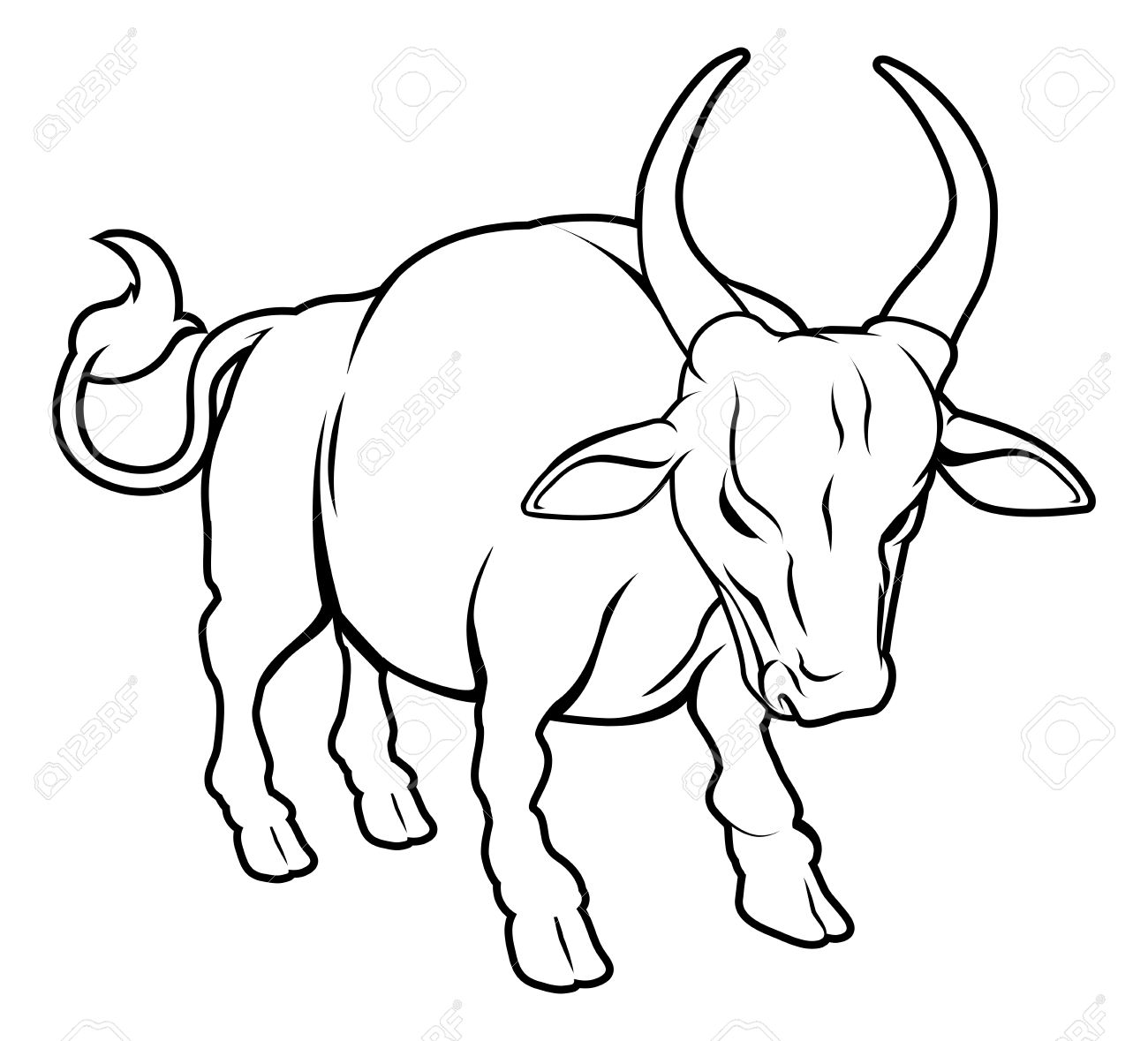 Clipart Black And White Ox.