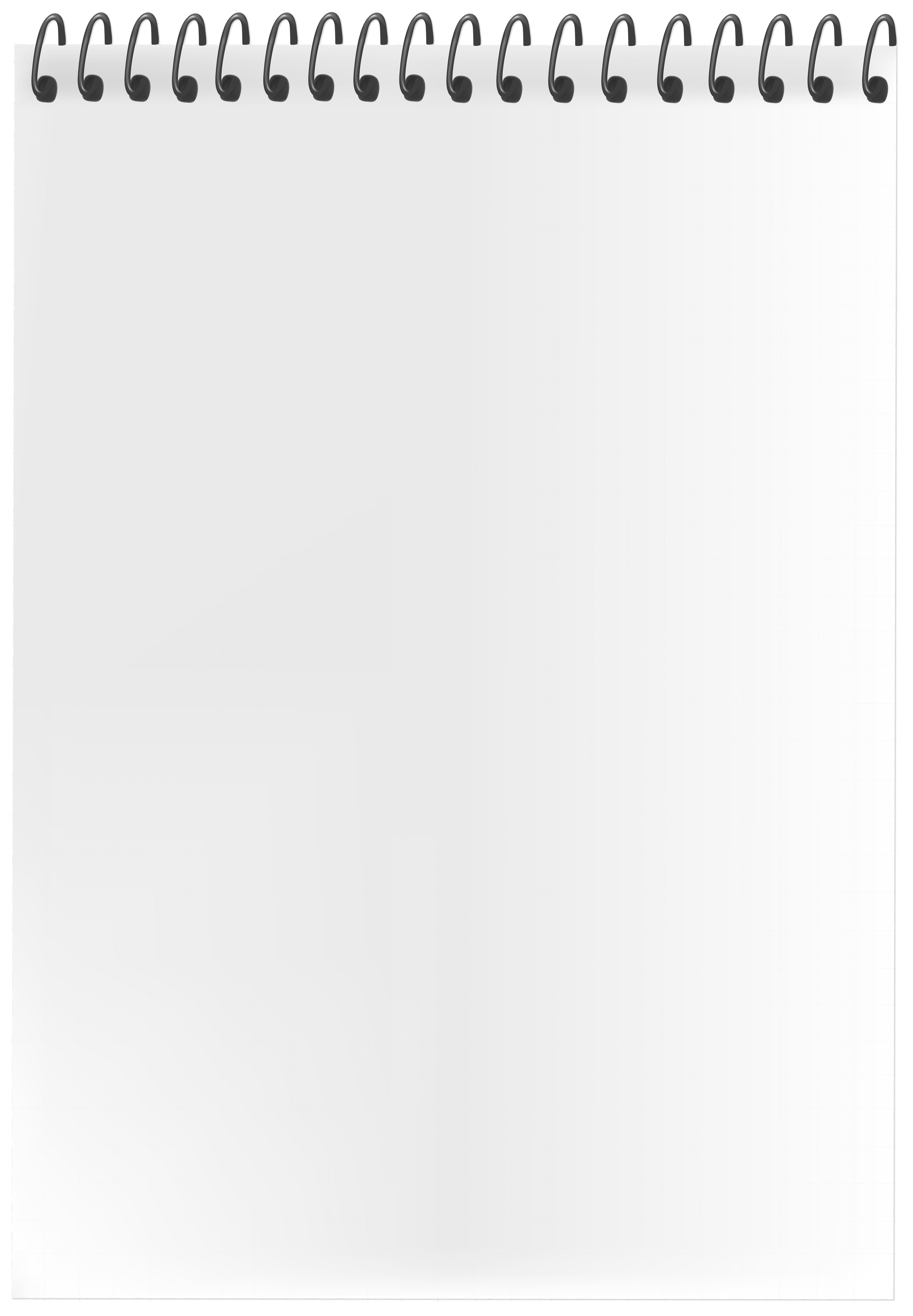 Spiral Blank Page PNG Clip Art Image.