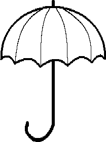 Black and white clipart umbrella.
