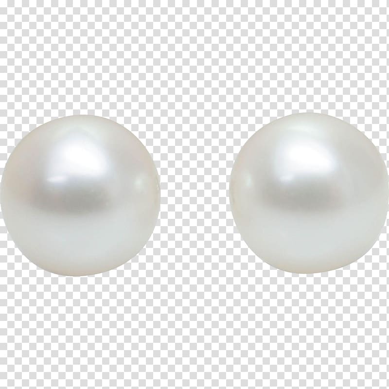 Two white pearls illustration, Pearl Earring Material Body piercing.