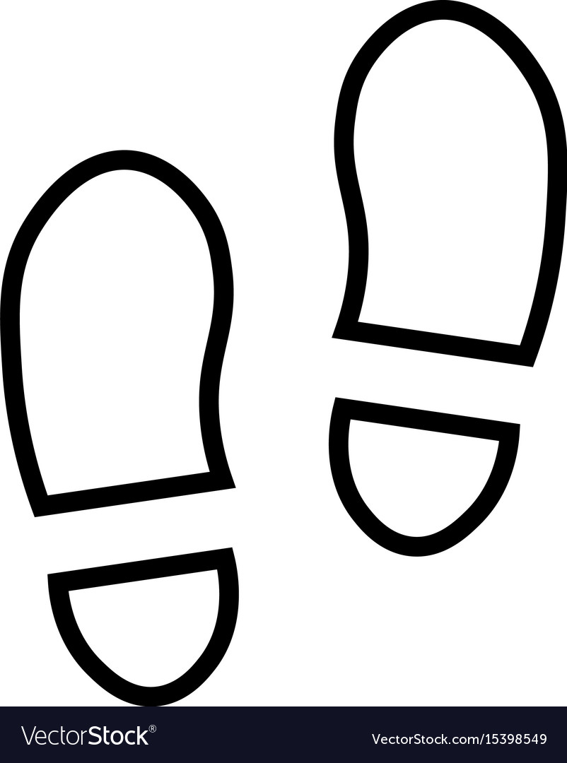 Shoe prints line icon.