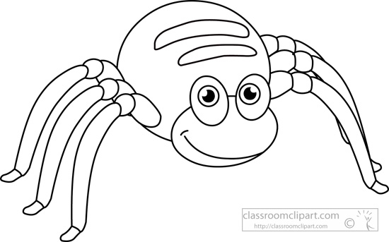 Black and white spider clipart.