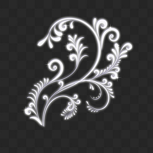 PSD, 7 PNG, White glowing Swirls, PNG images with transparent.