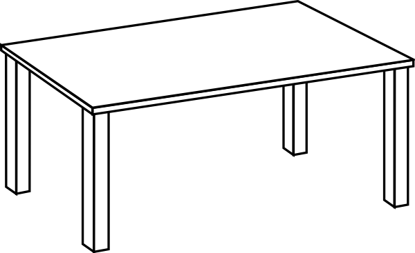 Table Clipart Black And White.