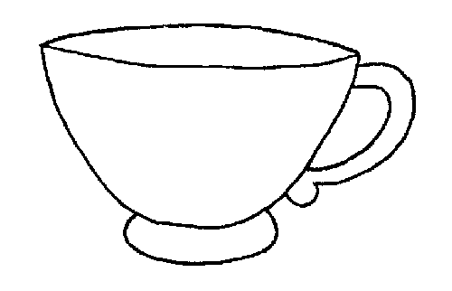 Tea Cup Black And White Clipart.