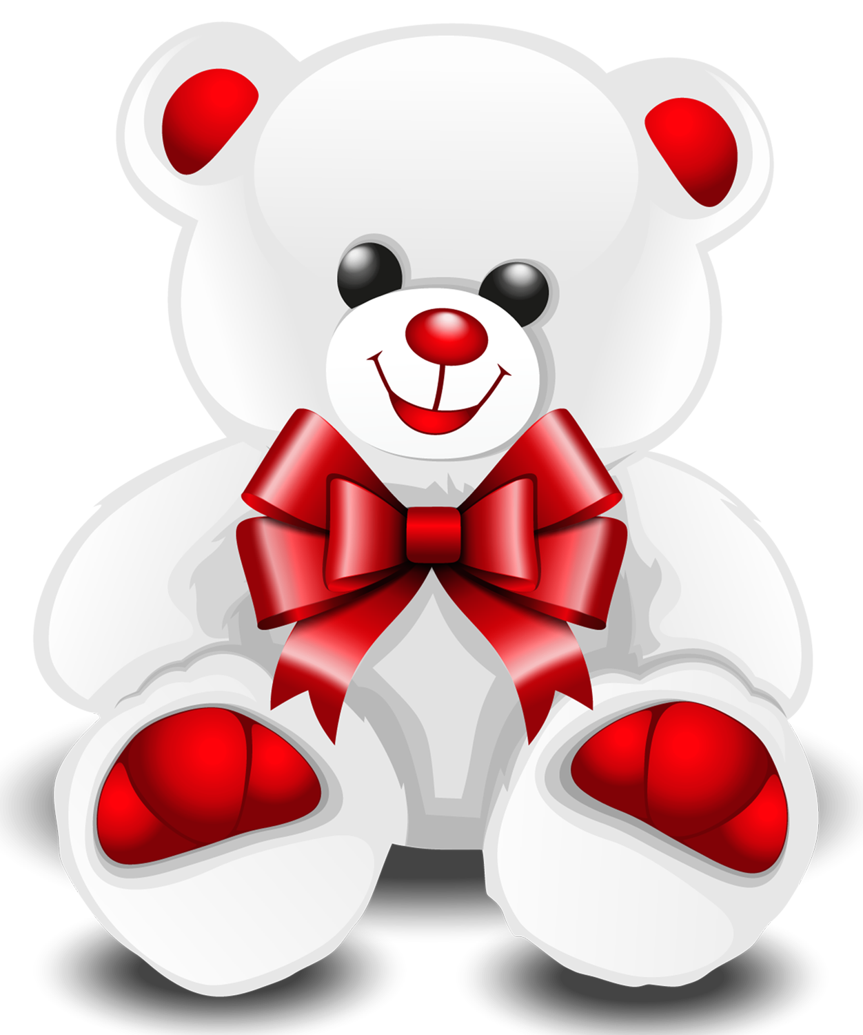 White Teddy Bear PNG Clipart Picture.