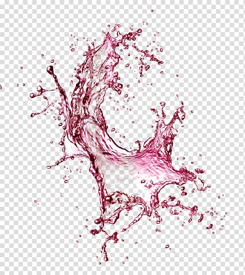 Red and white water spill illustration, Purple water splash.