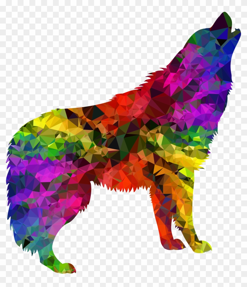 Multispectral Gem Howling Wolf Png Black And White.