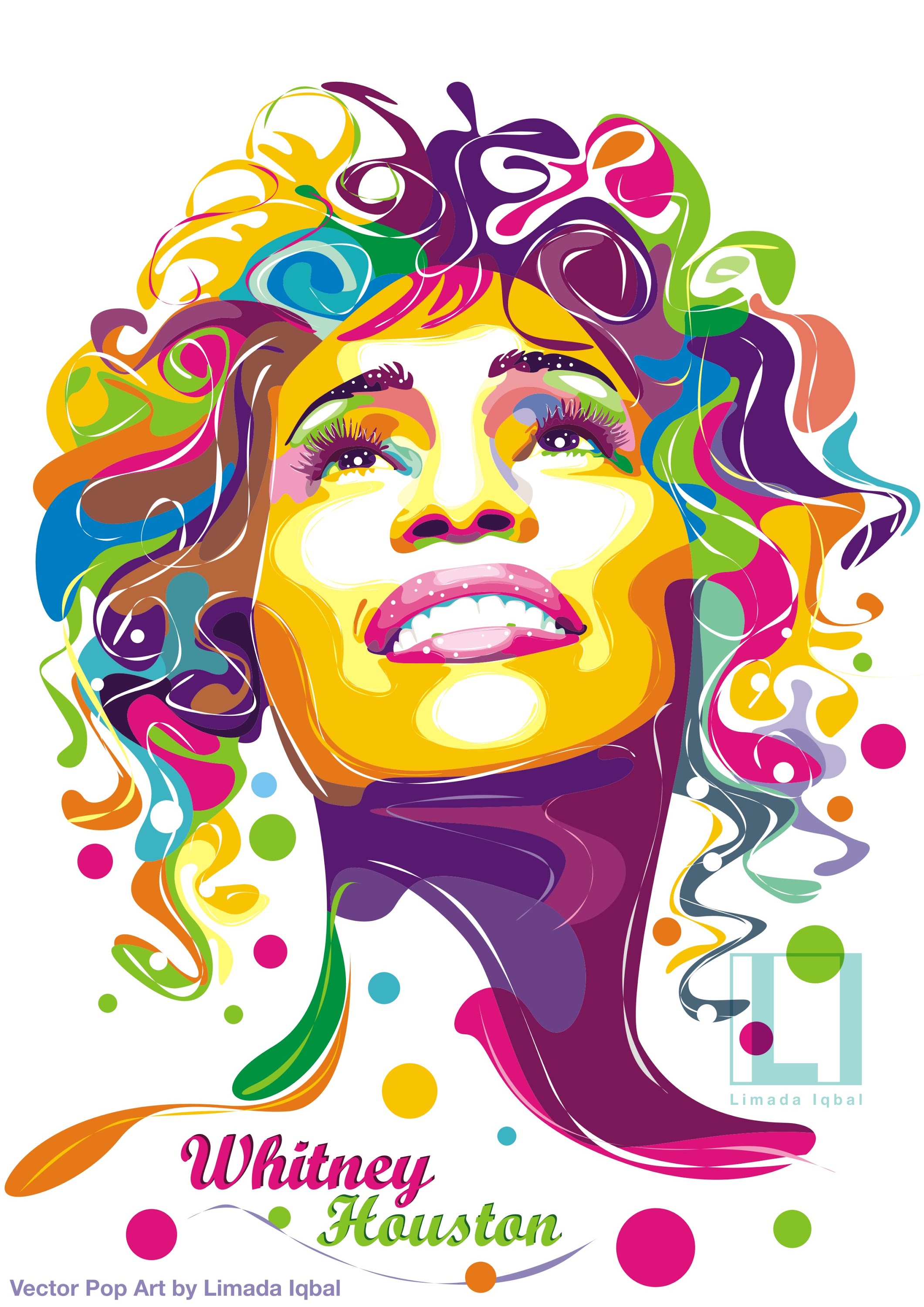 Tutorial Vector Pop Art (Whitney Houston) by Limada Iqbal.