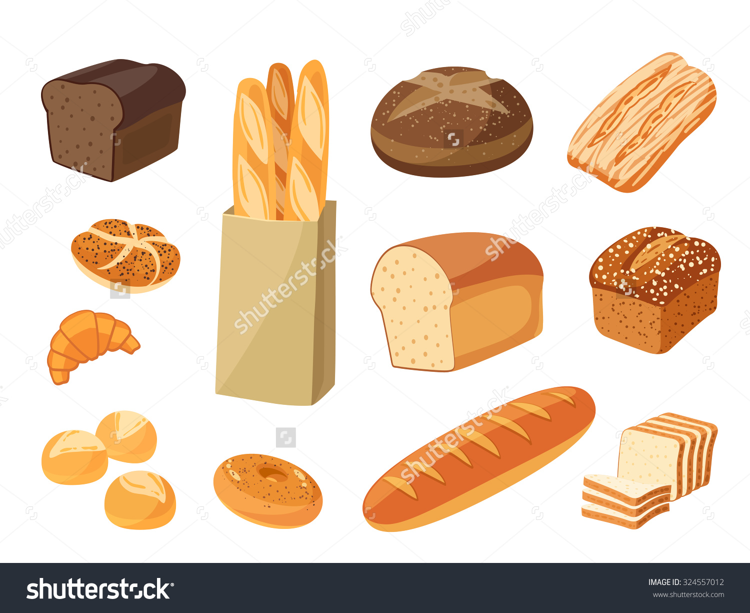 Батоны хлеба карикатура