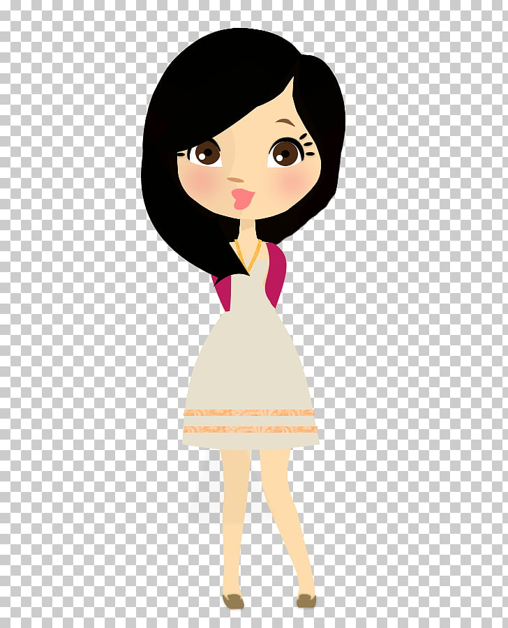 Drawing Doll Demi Here We Go Again, brunette PNG clipart.