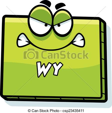 Vector Clip Art of Cartoon Angry Wyoming.