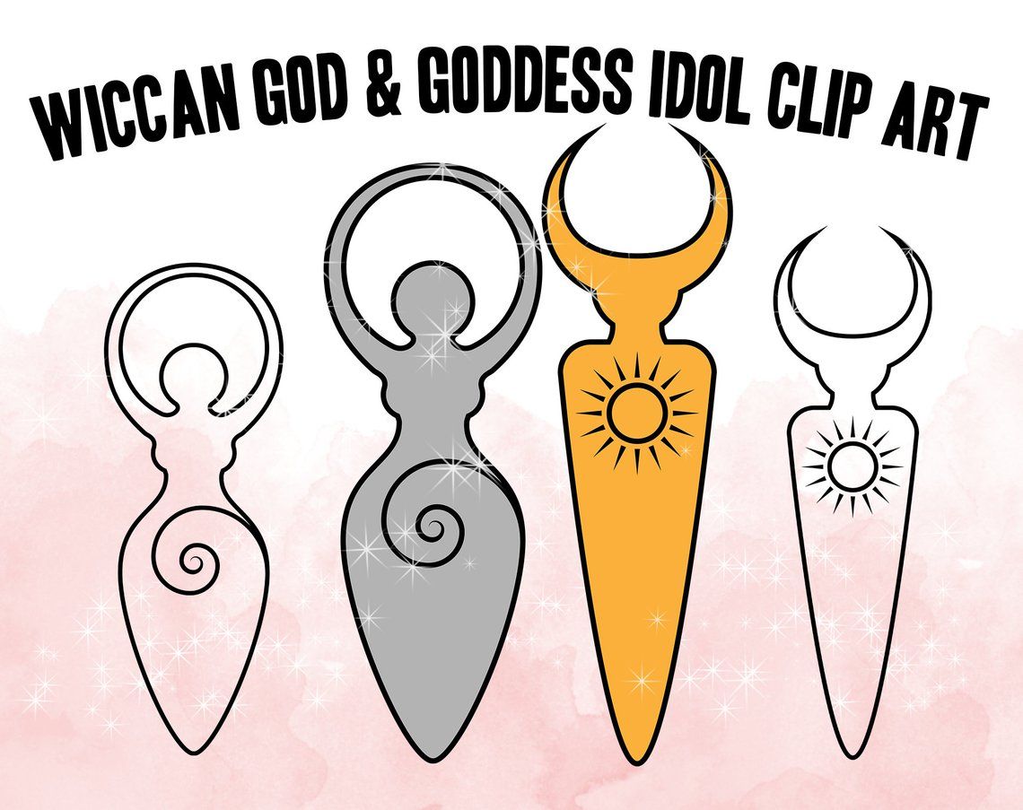 Wiccan God and Goddess Idol Clip Art.