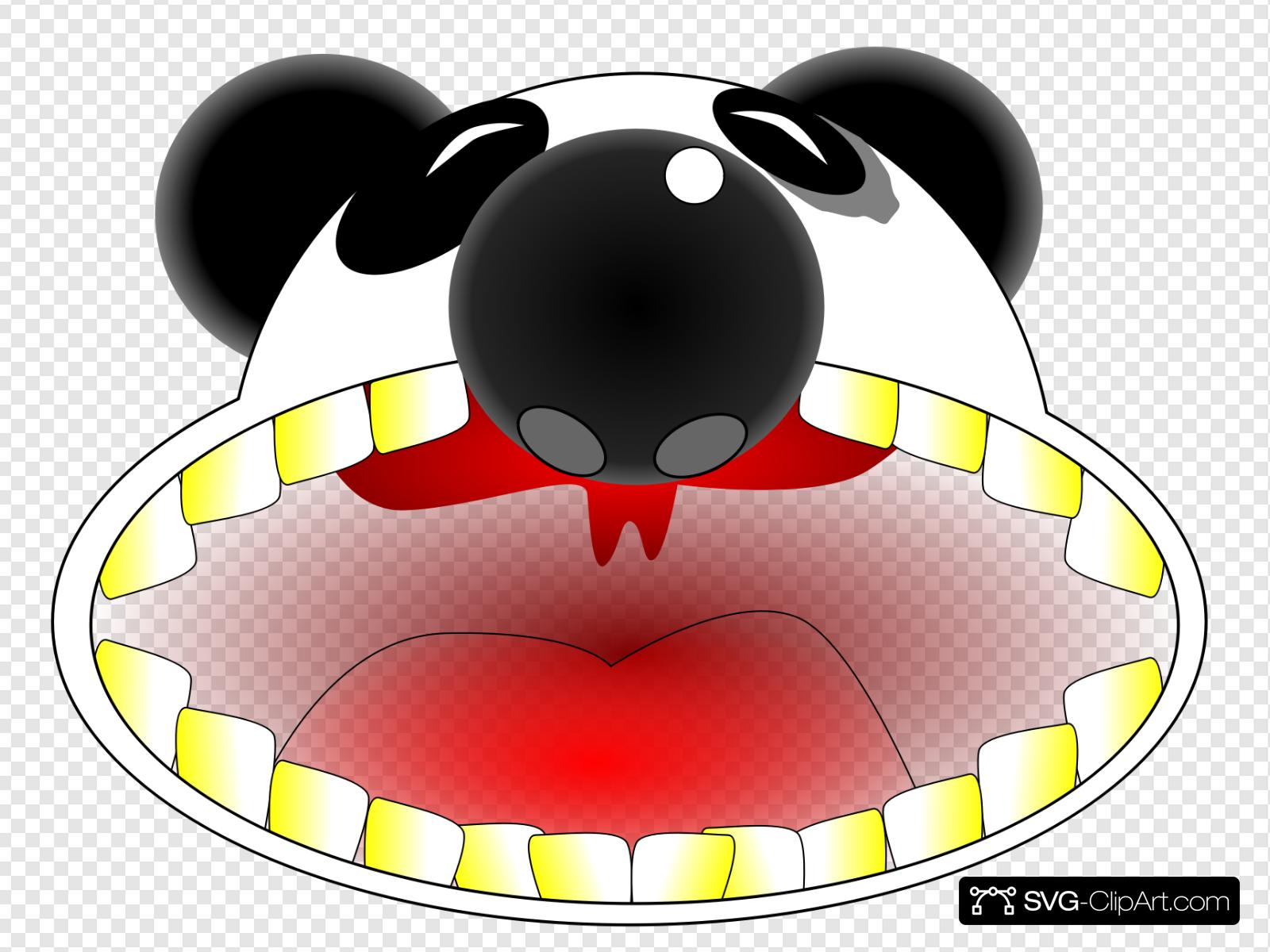 Wide Open Panda Mouth Clip art, Icon and SVG.