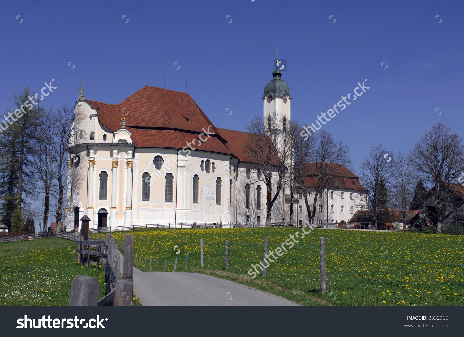 Bavarian Wieskirche, One Of The Most Famous Places Of Pilgrimage.