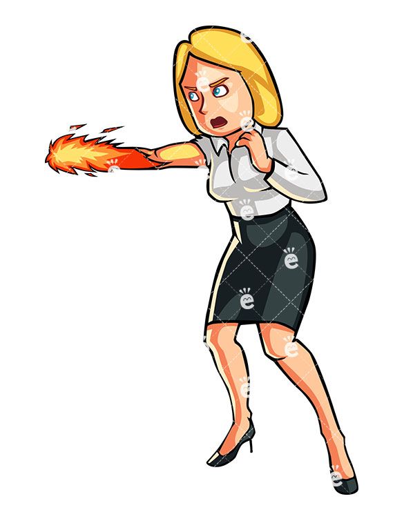 A Woman With Her Right Fist Engulfed In Flames.