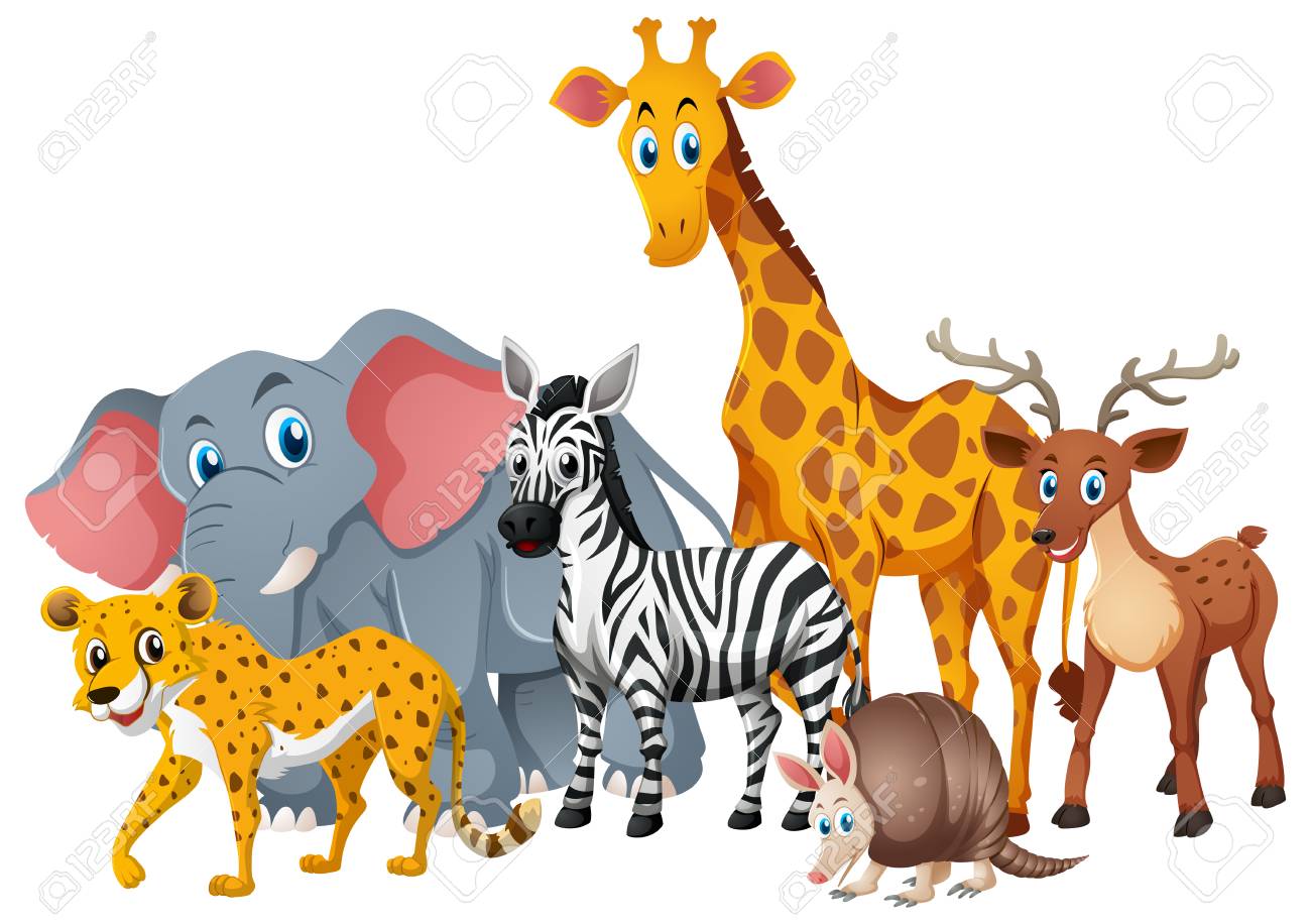 Wild animals together in group » Clipart Station.