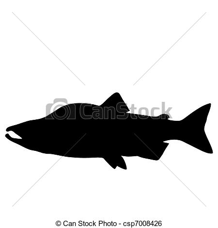 Clip Art Vector of Salmon Silhouette csp7008426.