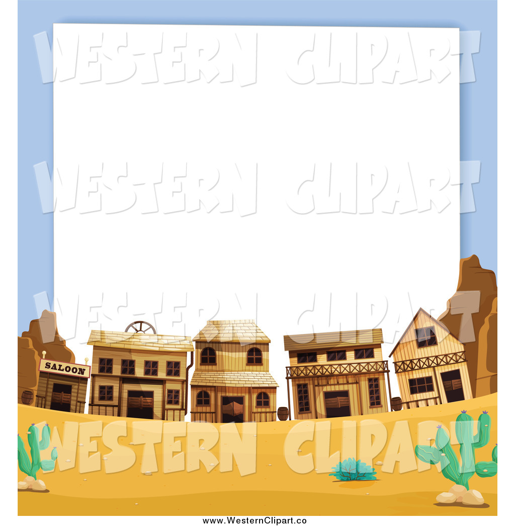 Vector Clip Art of a Wild West Ghost Town Frame by Graphics.