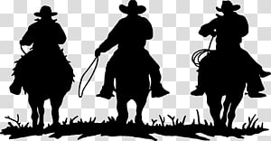 Three cowboys silhouette , American frontier Cowboys & Rodeo.