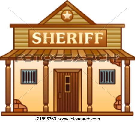 Clipart of Wild West Sheriff's office building k21895760.