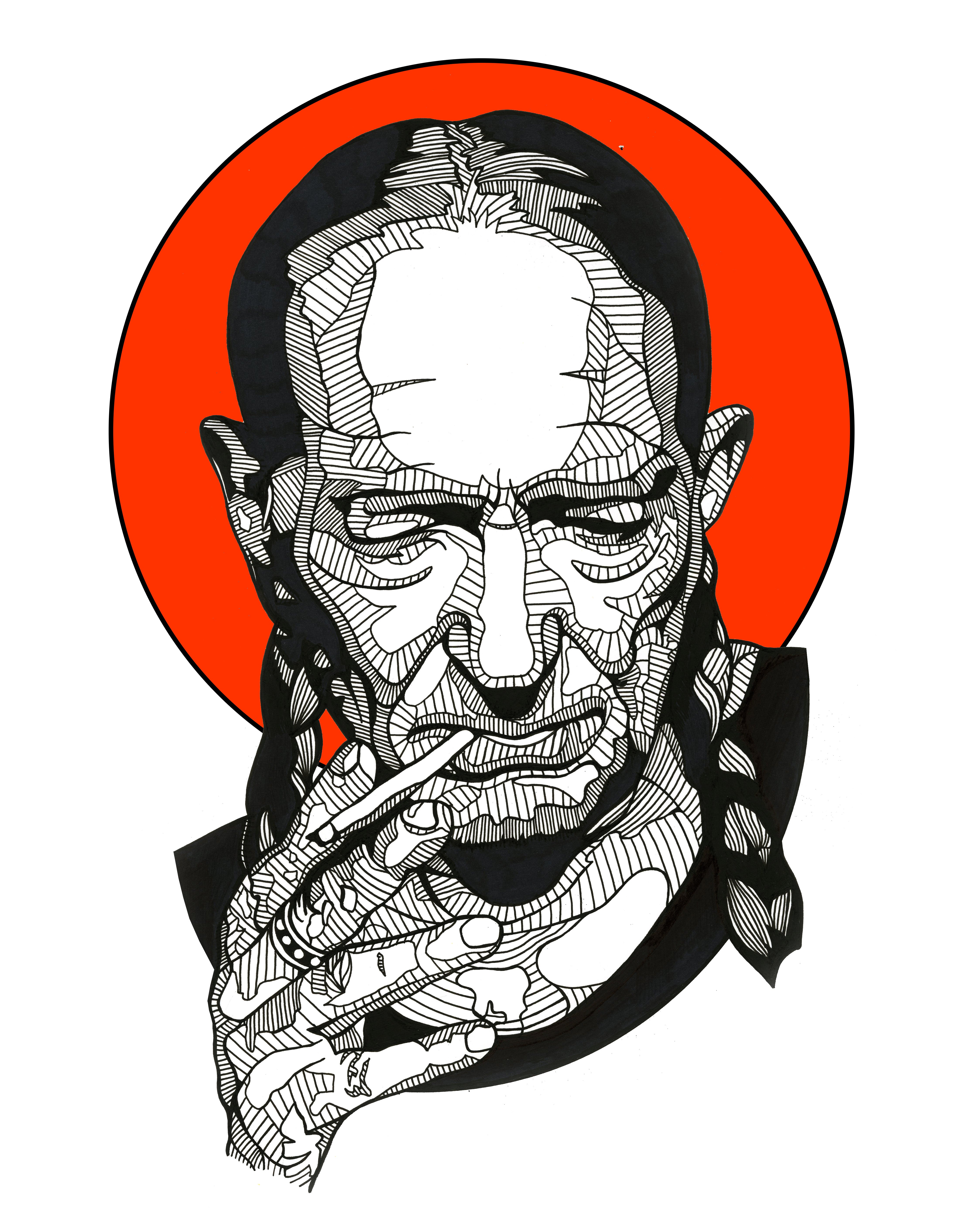 Willie Nelson Drawing.