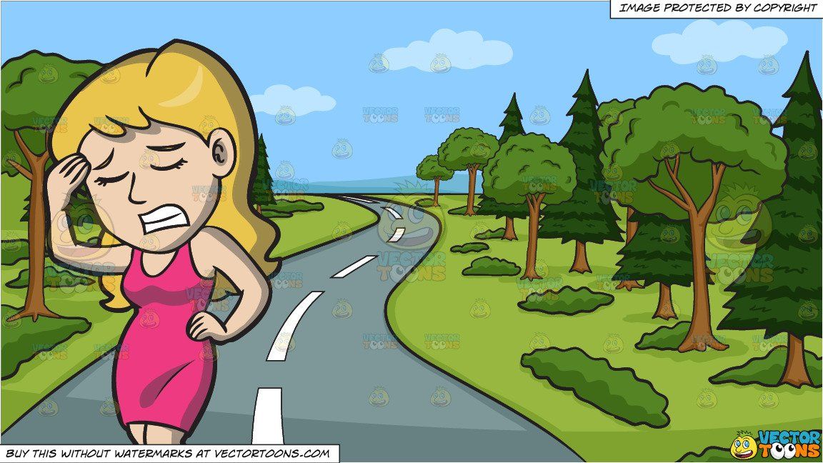 clipart #cartoon A Frustrated Pretty Woman and A Winding.